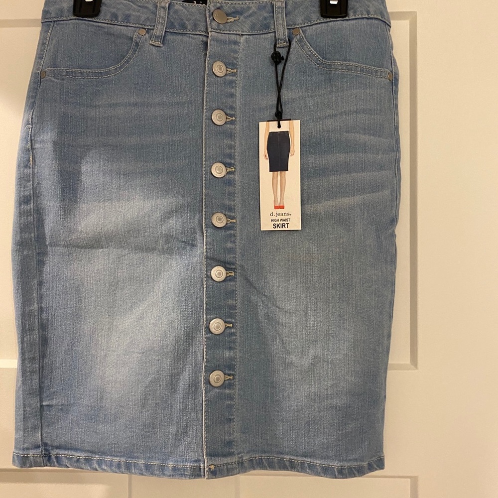 Denim knee length skirt